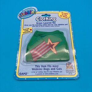 Webkinz KinzStyle Green Layered Tee  WE000061 New Sealed with Unused Code Y2K